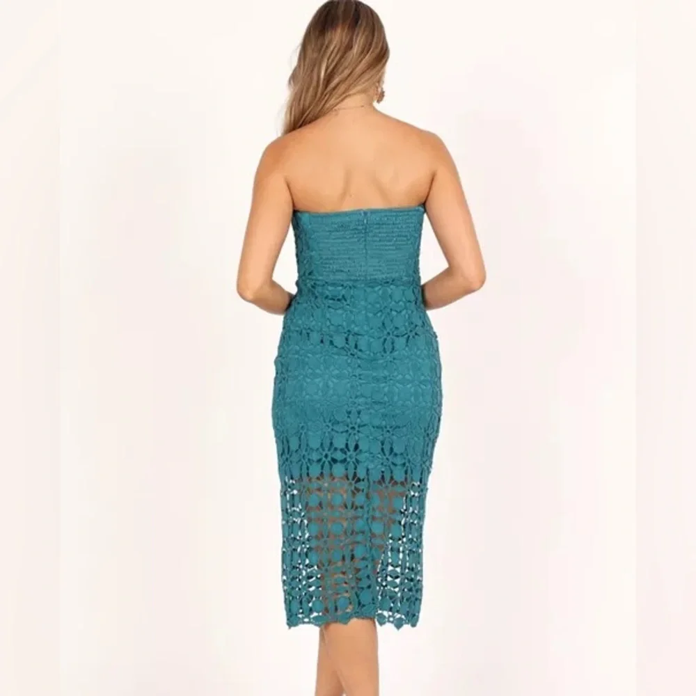 Nwot petal & pup Candice Strapless Lace Midi Dress - Picture 3 of 12